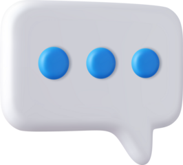 3d Blank white speech bubble pin