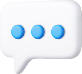 3d Blank white speech bubble pin