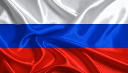 Fototapeta premium Flag of Russia with horizontal white, blue, and red stripes representing national identity and sovereignty