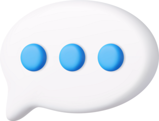 3d Blank white speech bubble pin