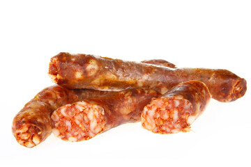 Sausages, isolated on a white background
