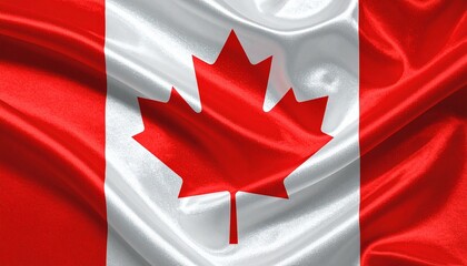Flag of Canada with red maple leaf centered on white field flanked by vertical red bands