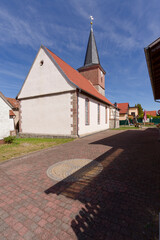 Historischer Ortskern von Mittelsdorf, einem Ortsteil der Stadt Kaltennordheim, Biosph&auml;renreservat Rh&ouml;n, Landkreis Schmalkalden-Meiningen in Th&uuml;ringen, Deutschland
