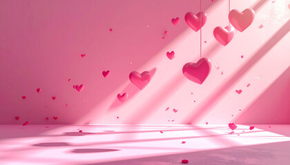 Pink hearts with hearts on a pink background 765
