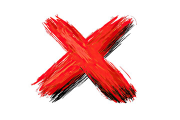 Vibrant Mark Symbol Hand-Drawn Brush Stroke Illustration Isolated on Transparent Background