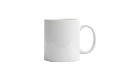 Clean White Ceramic Coffee Mug Mockup Isolated on White Background