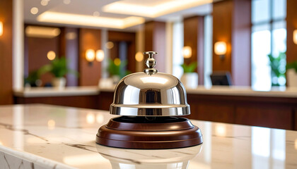 Service bell on table in restaurant
