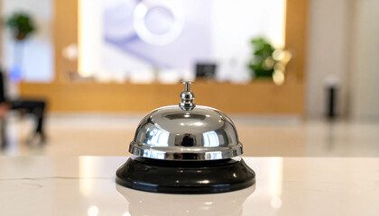 Service bell on table in restaurant
