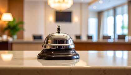Service bell on table in restaurant
