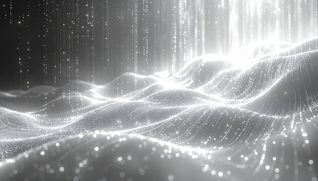 Dark, empty world Minimalistic virtual Futuristic reality with geometric shapes and floating structures, bright light source. Dark, - Powered by Adobe