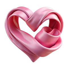 A vibrant red 3d heart isolated on white makes a romantic symbol for a Valentines Day celebration or a sweet pink heart shaped candy gift representing passion and love