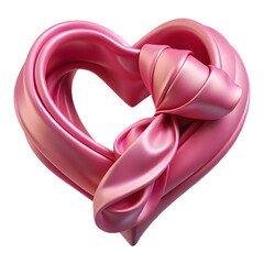 A heart shaped pink ribbon creates a beautiful love symbol and decorative bow design for a romantic Valentine celebration or holiday gift card illustration