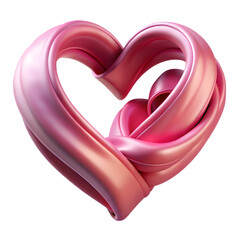 A 3d pink heart shaped symbol of love and passion isolated on white makes a romantic decoration for a Valentines Day celebration or wedding gift illustration