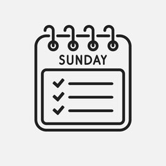Page calendar day Sunday, to-do list, checklist