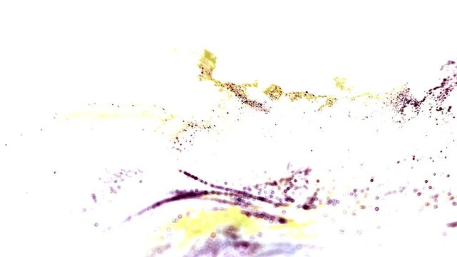 Abstract microscopic organic structures floating on a white background