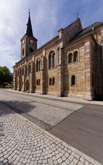Historische Ortsansicht der Stadt Kaltennordheim, Biosph&auml;renreservat Rh&ouml;n, Landkreis Schmalkalden-Meiningen in Th&uuml;ringen, Deutschland