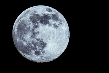 Fototapeta premium Full Moon in Clear Night Sky