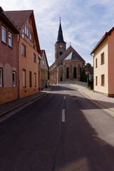 Historische Ortsansicht der Stadt Kaltennordheim, Biosph&auml;renreservat Rh&ouml;n, Landkreis Schmalkalden-Meiningen in Th&uuml;ringen, Deutschland