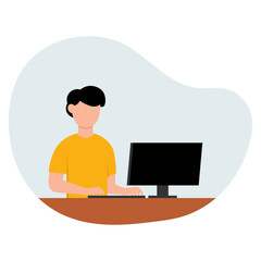 illustration of a person using a computer