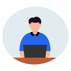 illustration of a person using a computer