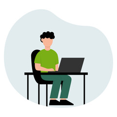 illustration of a person using a computer