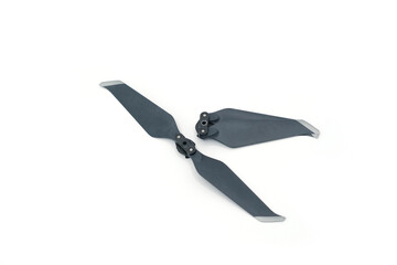 Two Drone Propeller Blades Isolated on White Background