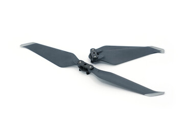 Two Drone Propeller Blades Isolated on White Background