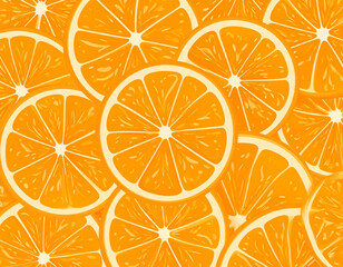 Vibrant Orange Slices Patterned Background with Bright Citrus Fruits food