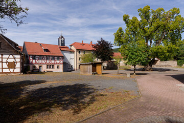 Schlo&szlig; der Stadt Kaltennordheim, Biosph&auml;renreservat Rh&ouml;n, Landkreis Schmalkalden-Meiningen in Th&uuml;ringen, Deutschland
