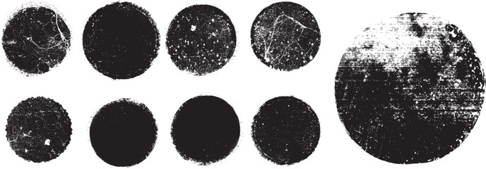Grunge post Stamps Collection, Circles. Banners, Insignias , Logos, Icons, Labels and Badges Set . vector distress textures.blank shapes.