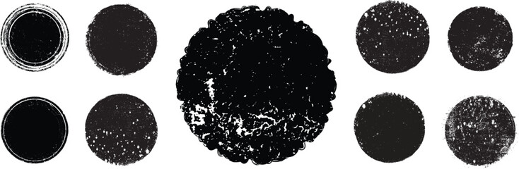 Grunge post Stamps Collection, Circles. Banners, Insignias , Logos, Icons, Labels and Badges Set . vector distress textures.blank shapes.