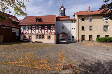 Schlo&szlig; der Stadt Kaltennordheim, Biosph&auml;renreservat Rh&ouml;n, Landkreis Schmalkalden-Meiningen in Th&uuml;ringen, Deutschland