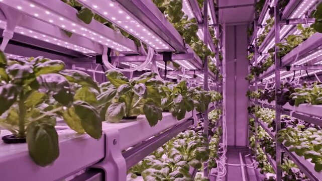 Indoor Vertical Farming - Sustainable Agriculture and Plant Growth.