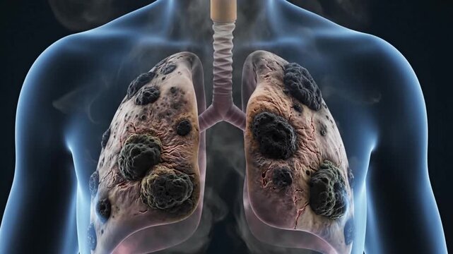 Lung Cancer Visualization - A Medical Animation of Disease Progression.