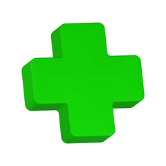 Obraz premium plus mark icon 3d render green color