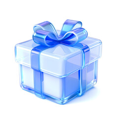 blue gift box with ribbon