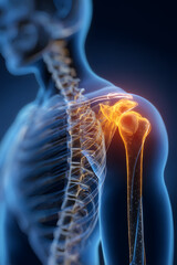 3d rendered illustration of a painful shoulder