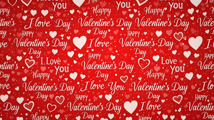 Valentine s day pattern with hearts and love messages