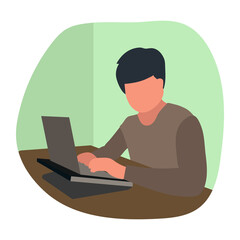 Illustration of a Person Using a Computer