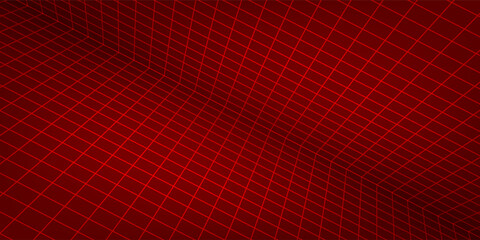 Abstract red gradient background with geometric white lines design background vector illustration. Perfect for modern studio - Wall - banner - poster. Futuristic templates.