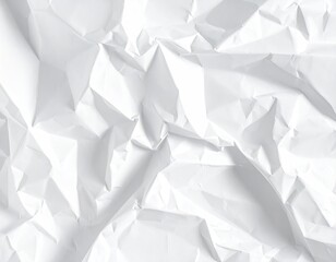 Wrinkled white paper, angled light. Texture-rich, chaotic