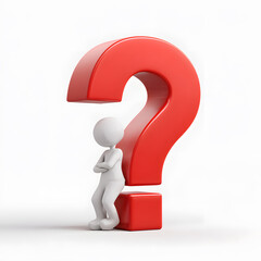 3d man with red question mark