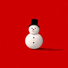 snowman with black hat
