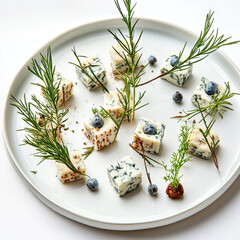 fresh herbs and spices on a wooden board