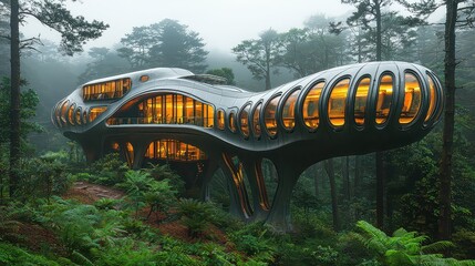 A sleek, futuristic structure, where the air was fresh and clean, and the hum of machinery was a symphony of sustainability, a testament to the triumph of innovation and eco-consciousness 