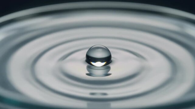 Water drop bouncing ripples wave