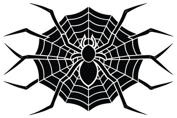 Obraz premium spider with web vector icon silhouette