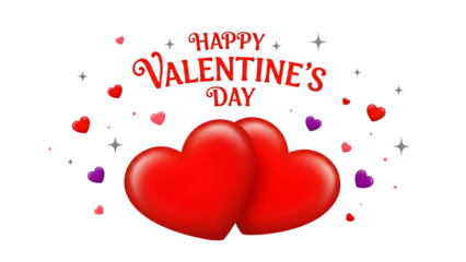 Valentine s day greeting with red hearts on black background