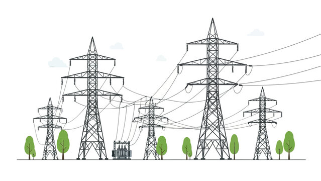 Electricity Pylons and Power Transmission Towers.