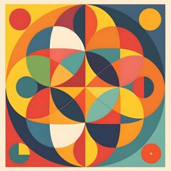 Colorful Circle Harmony &ndash; Bed Sheet Illustration
